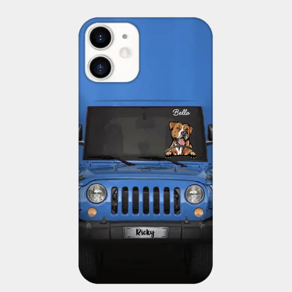 Love Puppy Kitten Pet Dog Cat Driving Colorful Car Personalized Phone Case
